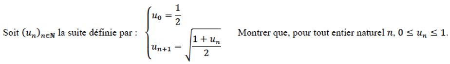 exercice maths récurrence avec correction vidéo