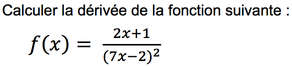 exercice calcul dérivée avec correction vidéo