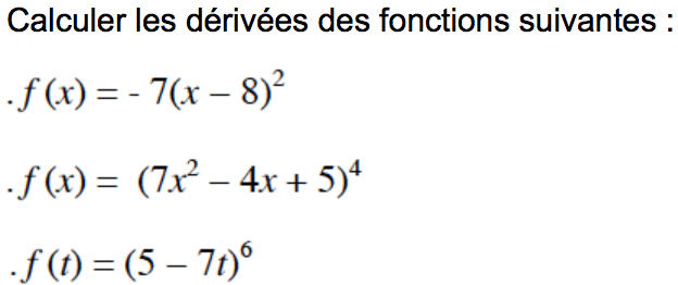 calcul dérivée correction vidéo
